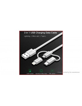 Authentic UGREEN 3-in-1 Micro-USB/8-pin/USB-C to USB 2.0 Cable (50cm)